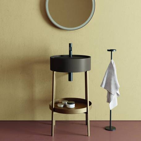 Mueble de baño Nic Design, lavabo redondo de cerámica Consolle 45