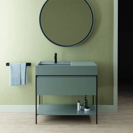 Mueble de baño Nic Design, lavabo rectangular de cerámica Elen 90
